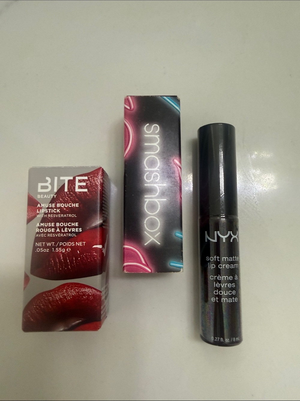 3 Rare Discontinued Shade Bite Licorice, Smashbox Black Cherry, Nyx Transylvania